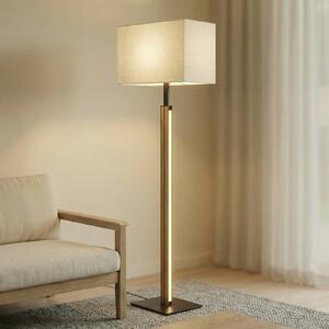 Lampada da terra Lisene Quitani, dimmerabile, Legno chiaro, Soggiorno / Sala da pranzo, Metallo, Design, Lampada da terra