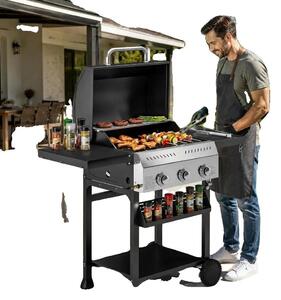 Griglia per barbecue da esterno, carrello in acciaio inossidabile, tre bruciatori, modello T0002 01 19175