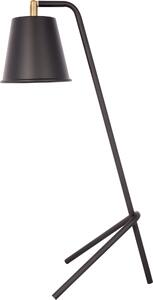 Lampada da tavolo Padiro, dimensioni 34 x 25 x 63 cm, colore nero, realizzata in ferro, con struttura minimalista