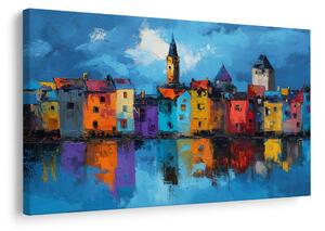 Quadro su tela – Panorama urbano colorato
