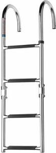 Vetus Scaletta pieghevole in acciaio inox con 4 gradini per montaggio a specchio Argento 920 mm Argento 920 mm