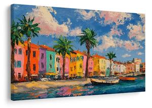Quadro su tela – Case colorate sulla costa