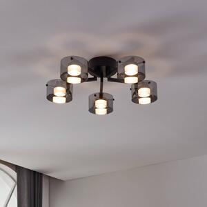 EGLO Plafoniera soffitto Copillos, dimmerabile, Nero, Soggiorno / Sala da pranzo, Vetro, Moderno, Plafoniera