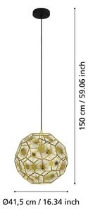 EGLO Lampada a sospensione Skoura, dimmerabile, Ottone / Oro, Soggiorno / Sala da pranzo, Metallo, Moderno, Lampada a sospensione