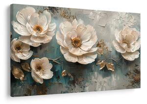 Quadro su tela – Eleganza floreale in oro