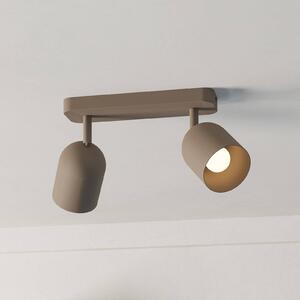 EGLO Faretto da soffitto Tilston, beige, lunghezza 28 cm, a 2 luci, acciaio dimmerabile, Crema / Ambra, Soggiorno / Sala da pranzo, Metallo, Downlight