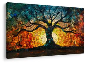 Quadro su tela – Albero della vita a mosaico