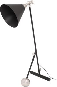 Lampada da tavolo Padiro, 50 x 16 x 76 cm - nera e argentata - in ferro - con paralume inclinato e elemento decorativo a peso