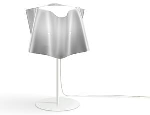 Lampada Da Tavolo Moderna 1 Luce Folio In Polilux Silver Made In Italy