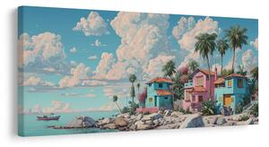 Quadro su tela – Casette tropicali sul mare