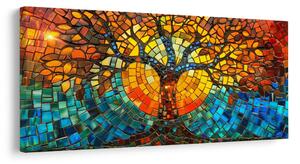 Quadro su tela – Albero della vita luminoso a mosaico