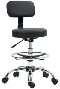 Sedia da ufficio - Altezza regolabile da 78 a 92 cm - Sedia girevole - Senza braccioli - Poggiapiedi regolabile - Ergonomica - Rivestita in ecopelle nera