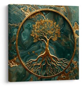 Quadro su tela – Albero della vita nel cerchio dell'eleganza