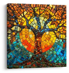 Quadro su tela – Albero della vita solare a mosaico