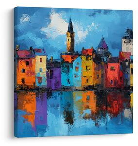 Quadro su tela – Riflessi urbani vivaci