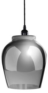 Lampada a sospensione Padiro, 22 x 22 x 29 cm - grigio e nero - vetro - paralume in vetro arrotondato