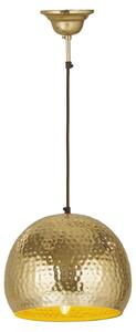 Lampada a sospensione Padiro, 27 x 27 x 21 cm, color oro, realizzata in ferro con finitura a martellatura