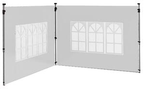 VivaGarden Pareti per Gazebo 3x3 o 3x4 con Finestrelle Incluse in Plastica e Tessuto Oxford 295x195 cm colore Bianco