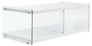 Padiro - Mobile TV - 120 x 60 x 45 cm - Bianco - MDF e vetro temperato - con ripiano