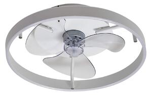Ventilatore da soffitto LED Momitu, bianco, alluminio, Ø 50 cm - Lindby Lindby, Momitu, dimmerabile, Bianco, Soggiorno, Alluminio, Moderno