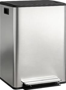 DecHome Pattumiera a Pedale con 2 Scomparti da 30L Coperchio Ammortizzato e Secchi Rimovibili Acciaio Inox colore Argento - W785SR