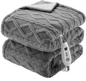 Coperta elettrica, 6 livelli di riscaldamento, spegnimento automatico, colore grigio