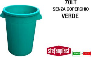 STEFANPLAST Pattumiera Bidone Rifiuti senza Coperchio 70 Litri colore Verde - SF576