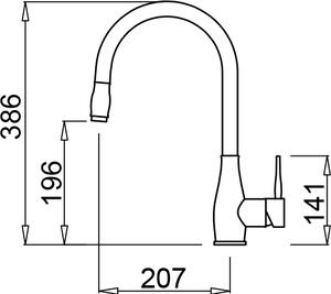 ELLECI Rubinetto Cucina Miscelatore con Doccetta Estraibile Monocomando colore Nero G40 - MGKNEV40 Neva
