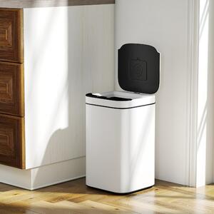 DecHome Pattumiera con Sensore e Spazio per Deodoranti 13 Litri in Acciaio e PP 24x24x41 cm colore Bianco e Nero