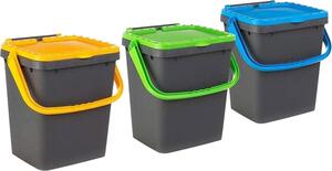 Ecoplast Pattumiera Differenziata da 7 Litri con Coperchio Singolo e Sistema di Chiusura Anti Randagismo in Polipropilene Resistente 25x25.7x21.7 c