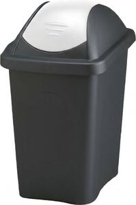 STEFANPLAST Pattumiera Differenziata da 30 Litri con Coperchio Basculante in Plastica Doppia Colorazione Nero e Bianco 29x50x39 cm - Multipat