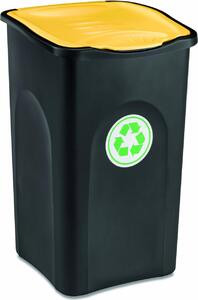 STEFANPLAST Pattumiera Ecogreen 37x37x56 50L colore Nero/Giallo - 70650