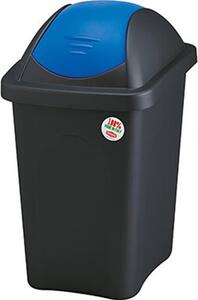 STEFANPLAST Pattumiera per Raccolta Rifiuti Bidone Capacit 60 Litri Dimensioni 29x29x68h cm colore Nero e Blu - 2310677