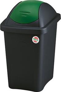 STEFANPLAST Pattumiera per Raccolta Rifiuti Bidone Capacit 60 Litri Dimensioni 29x29x68h cm colore Nero e Verde - 2310679