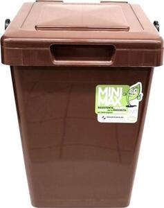 Mattiussi Ecologia Pattumiera Plastica 100% riciclabile 25 Litri Marrone - 19007 MiniMax