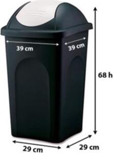 STEFANPLAST Pattumiera per Raccolta Rifiuti Bidone Capacit 60 Litri Dimensioni 29x29x68h cm colore Nero - SF70207