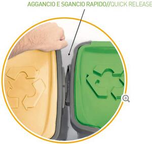 DUPLAST Pattumiera Raccolta Differenziata 3 Scomparti 35 Litri Salvaspazio 25x35x53 cm - DUP7580