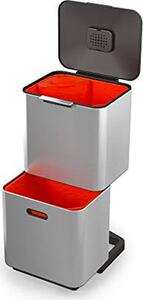 Joseph Joseph Pattumiera Raccolta Differenziata 30+30 Litri colore Inox Arancione 390x814x366 mm - 30060 Totem Max