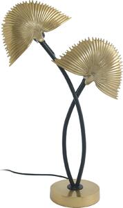 Lampada da tavolo Padiro, 38 x 16 x 60 cm, color oro, realizzata in alluminio, con decorazioni a forma di foglie