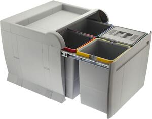 Elletipi Pattumiera Sottolavello Estraibile per Mobile Cucina 4 Contenitori 12 Litri - PTA 5045A City