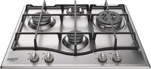 Hotpoint Ariston PCN 641 T/IX/HAR Piano Cottura 4 Fuochi a Gas 60 cm (1 Bruciatore Tripla Corona) colore Inox