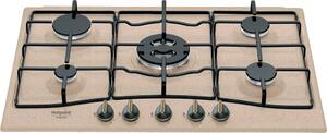 Hotpoint Ariston PCN 750 T (AV) R /HA Piano Cottura 5 Fuochi a Gas 75 cm (1 Bruciatore Wok) colore Avena
