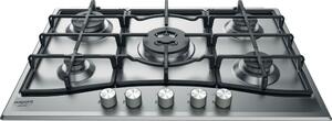 Hotpoint Ariston PCN 751 T/IX/HA Piano Cottura 5 Fuochi a Gas 75 cm (1 Bruciatore Tripla Corona) colore Inox