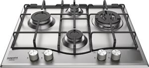 Hotpoint Ariston PCN 642 T/IX/HA Piano Cottura 4 Fuochi a Gas 60 cm (1 Bruciatore Tripla Corona) colore Inox
