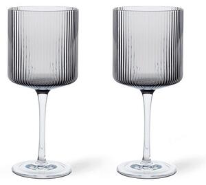 Ferm LIVING - Ripple Rosso Wine Glasses Set of 2 Smoked Grigio ferm LIVING