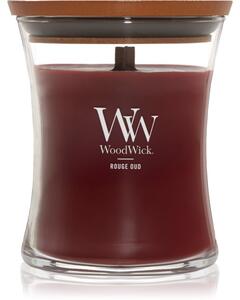 Woodwick Opulent Wood Rouge Oud candela profumata con stoppino in legno 275 g