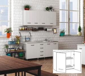 AZUR LINE Pensile Mobile Scolapiatti 2 Ante 80x30x72h cm colore Bianco - BFC80KIT