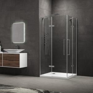 Kamalu box doccia 70x70 acciaio spazzolato doppio battente | kt1000as