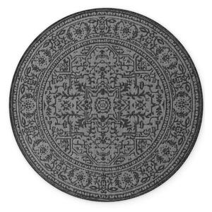 Tappeto da interno/esterno rotondo bianco e nero ø 160 cm Duet Kona – NORTHRUGS