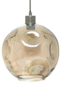 Lampada a sospensione Padiro, 26 x 26 x 32 cm - trasparente e grigio - vetro - forma sferica - attacco E27